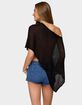 EDIKTED Azalia Asymmetric Knit Poncho image number 3