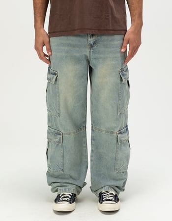 RSQ Mens Baggy Cargo Jeans Primary Image