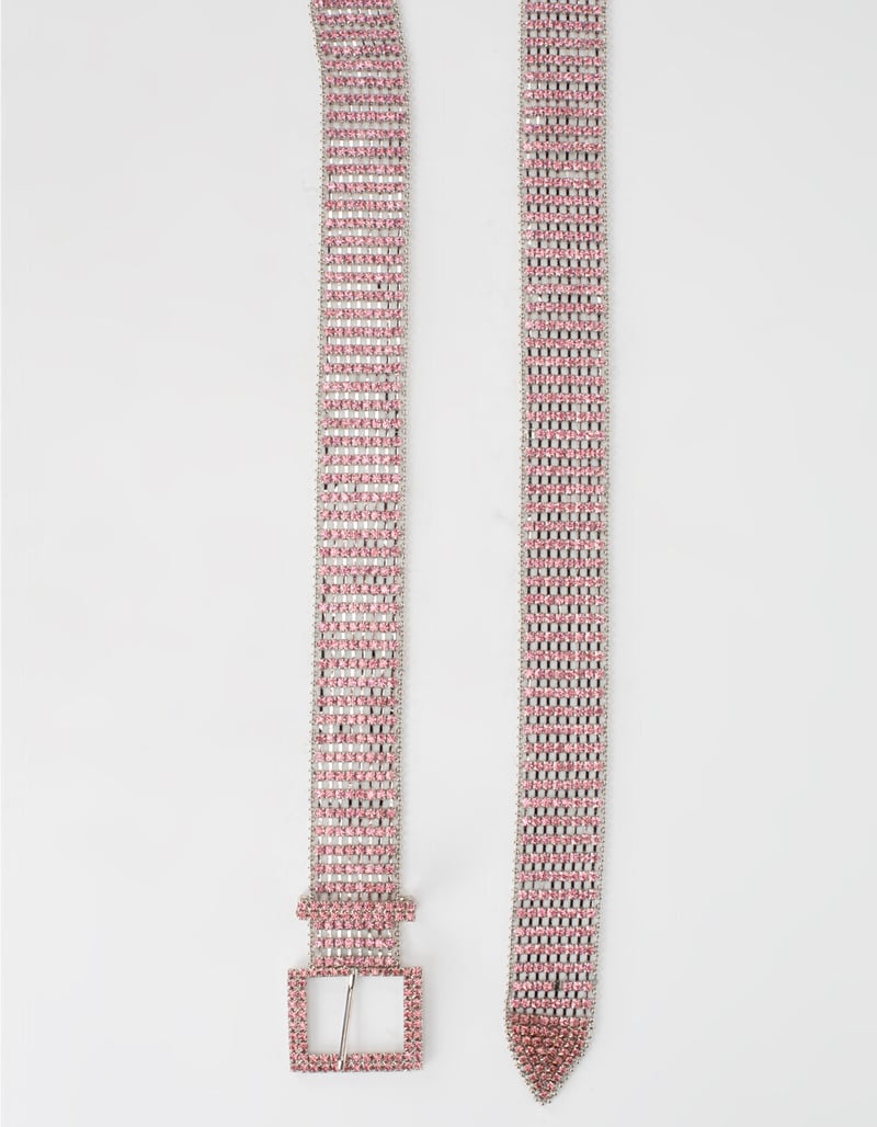 Pink Rhinestone Womens Belt image number 2