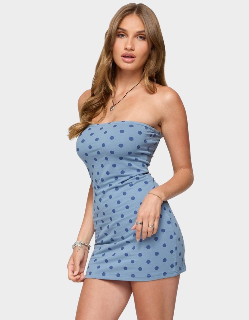 EDIKTED Lewis Polka Dot Strapless Mini Dress image number 1