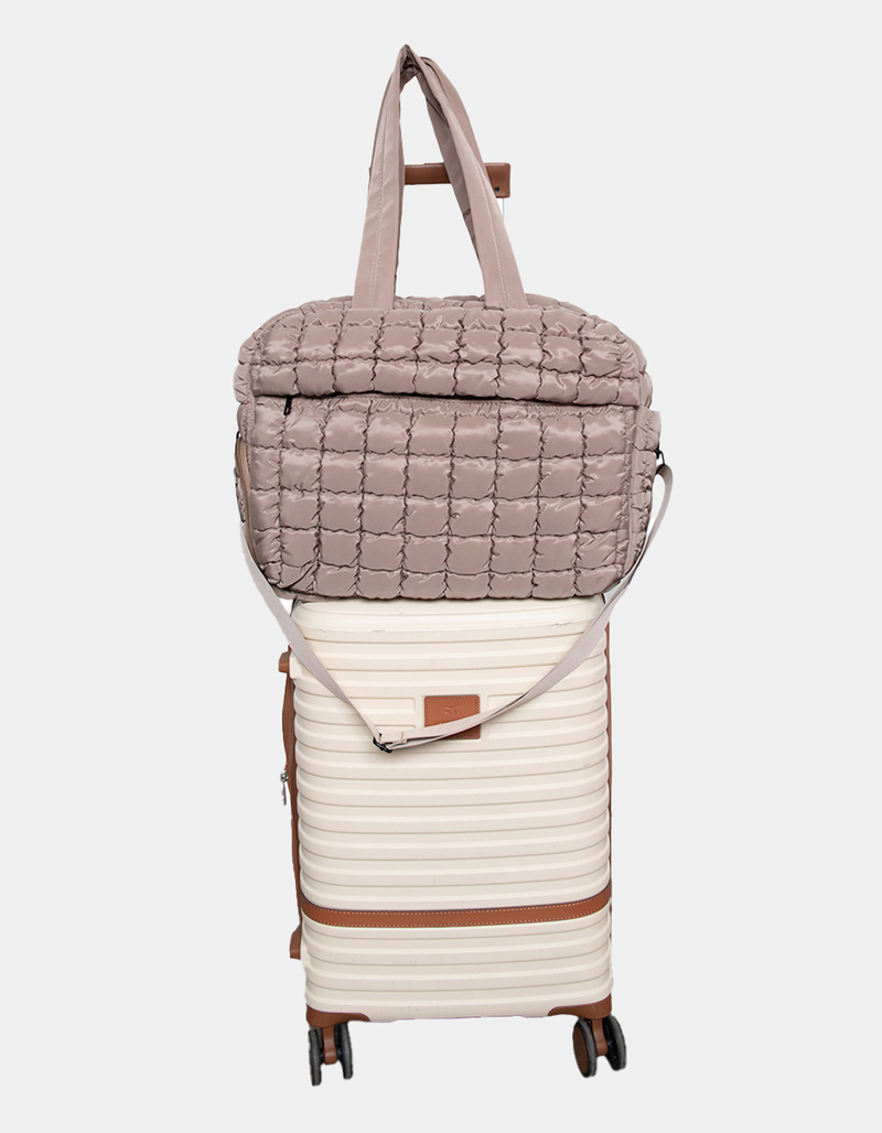 KATYDID Quilted Duffel Weekender Bag with Pass-Thru Slip image number 0