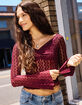 FULL TILT Womens Off The Shoulder Lace Top image number 1