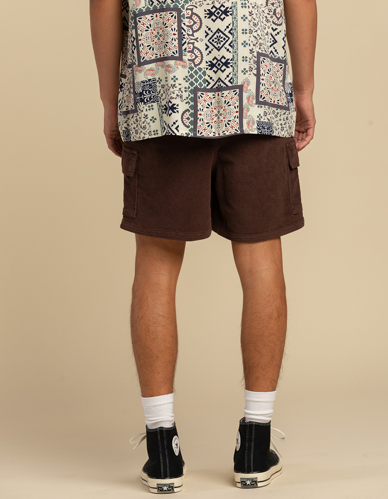 RSQ Mens Corduroy Cargo Pull On Shorts COFFEE Tillys