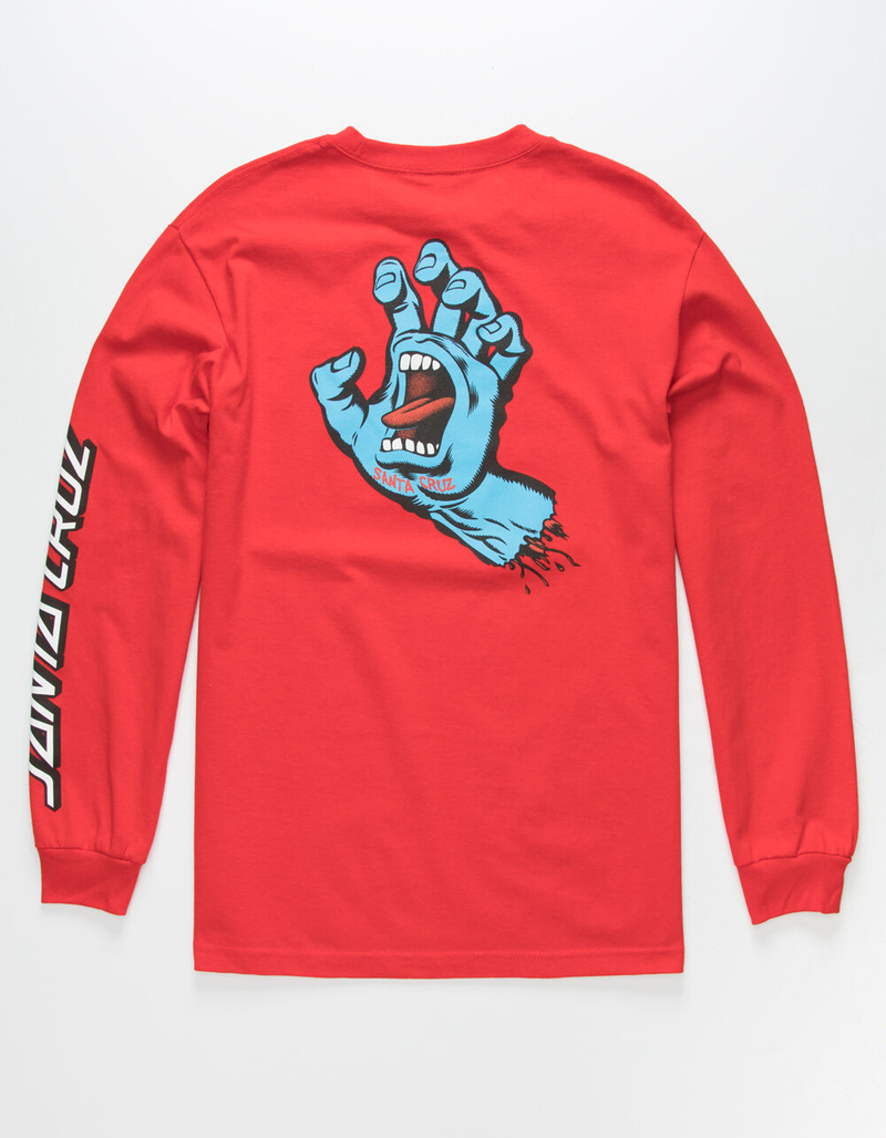 SANTA CRUZ Screaming Hand Mens Red T-Shirt image number 1