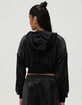 VON DUTCH Crushed Velour Womens Crop Zip-Up Hoodie image number 4