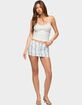 EDIKTED Multi Stripe Linen Look Mini Skort image number 4