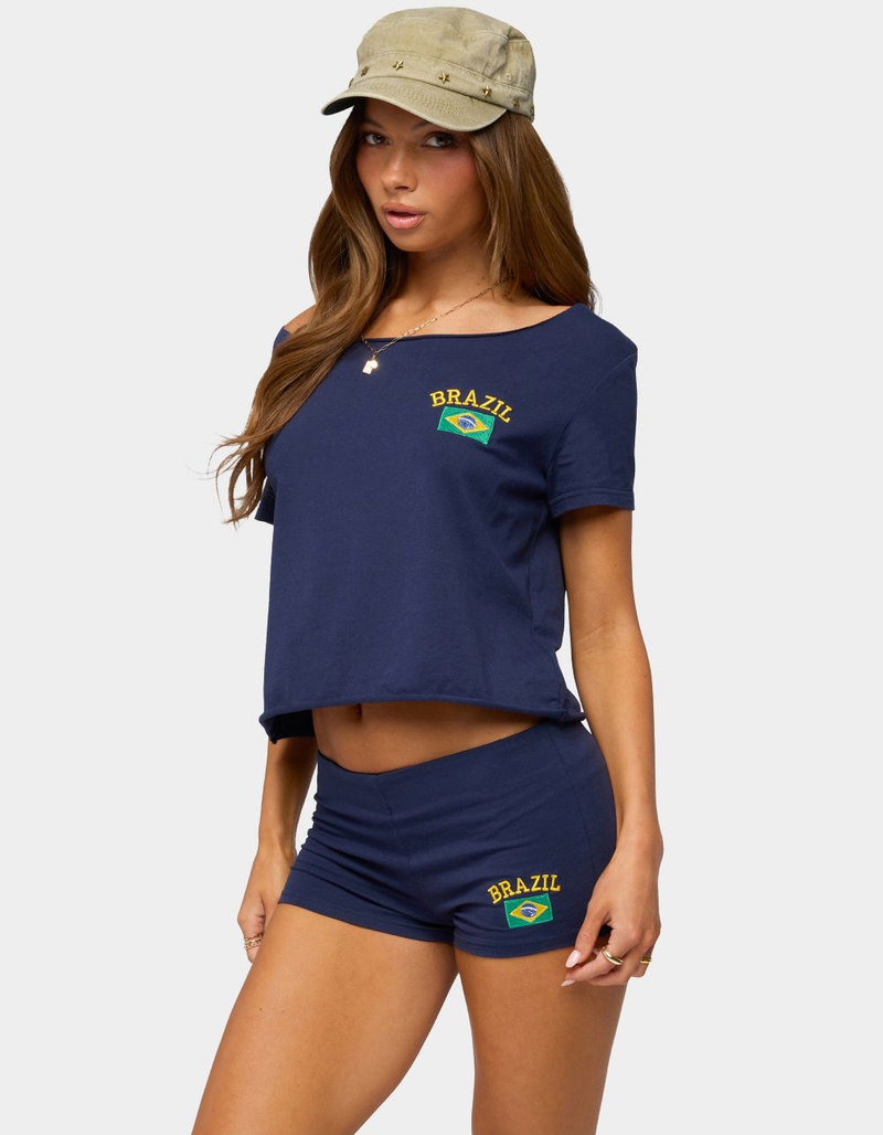 EDIKTED Brazilian Babe Off Shoulder Tee image number 1