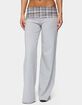 EDIKTED Kimmy Plaid Foldover Waist Pants image number 2