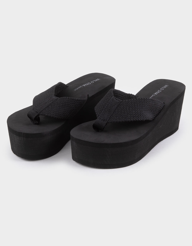 WILD DIVA Heat Womens Platform Wedge Flip Flops image number 1