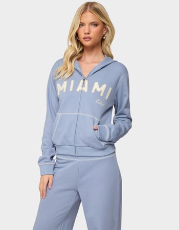 EDIKTED Miami Babe Zip Up Hoodie Alternative Image