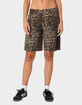 EDIKTED Leopard Low Rise Denim Bermuda Shorts image number 1