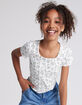 RSQ Girls Ditsy Scoop Neck Tee image number 1