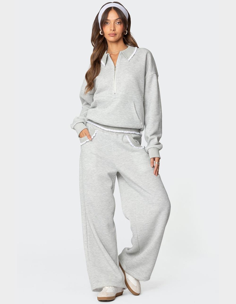 EDIKTED Ashtin Ruffle Trim Sweatpants image number 2