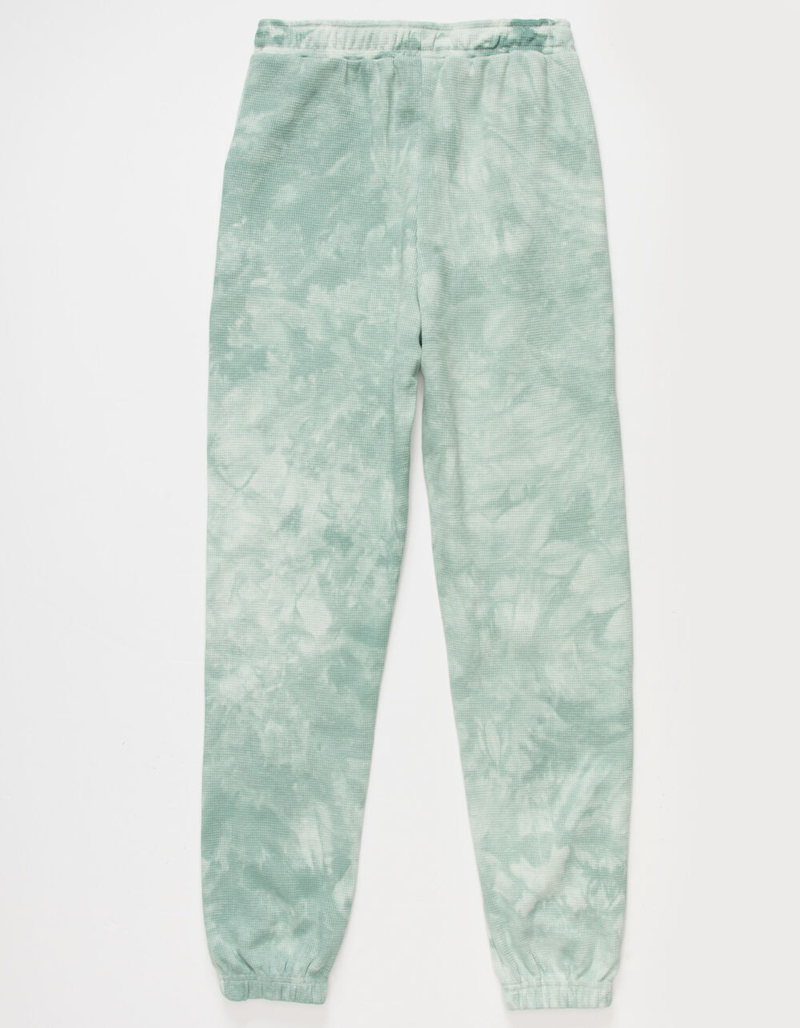 RSQ Thermal Tie Dye Girls Green Combo Joggers image number 1