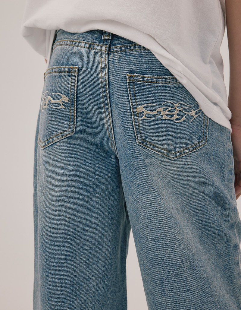 RSQ Boys Extra Baggy Embroidered Jeans image number 1