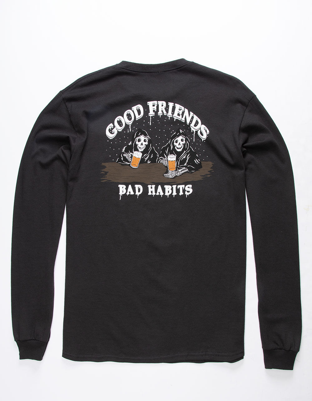 FRESH VIBES Good Friends Black Mens T 