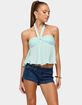 EDIKTED Pleated Chiffon Babydoll Halter Top image number 1