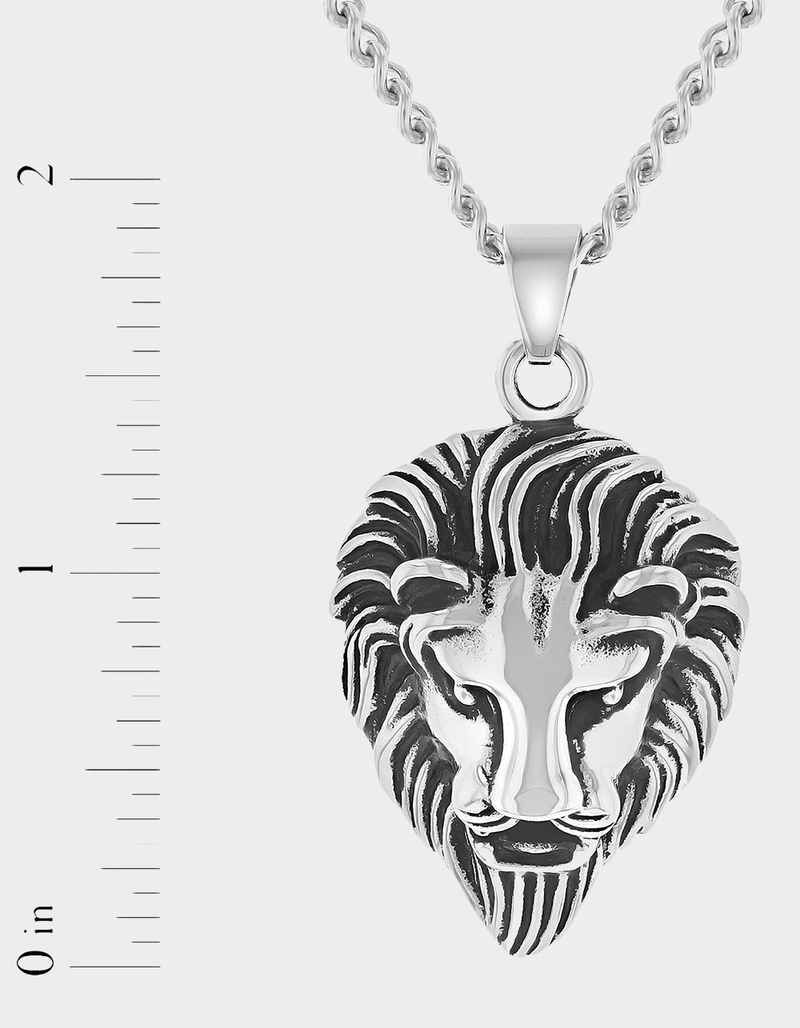 STEEL NATION Stainless Steel Lion's Head Pendant image number 3