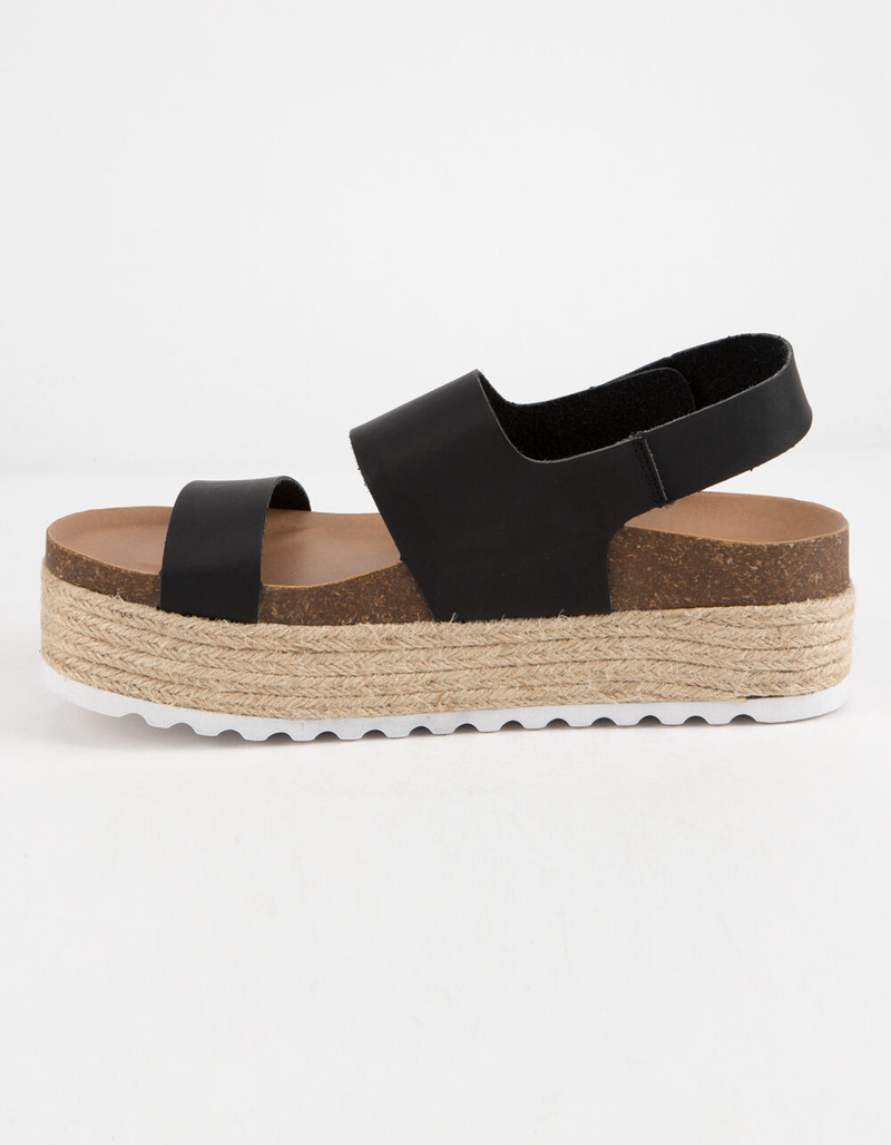 DIRTY LAUNDRY Peyton Espadrille Black Womens Velcro Platform Sandals image number 2