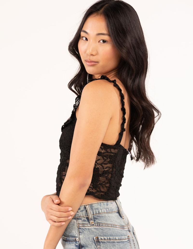 MOTEL Laru Lace Womens Top BLACK Tillys