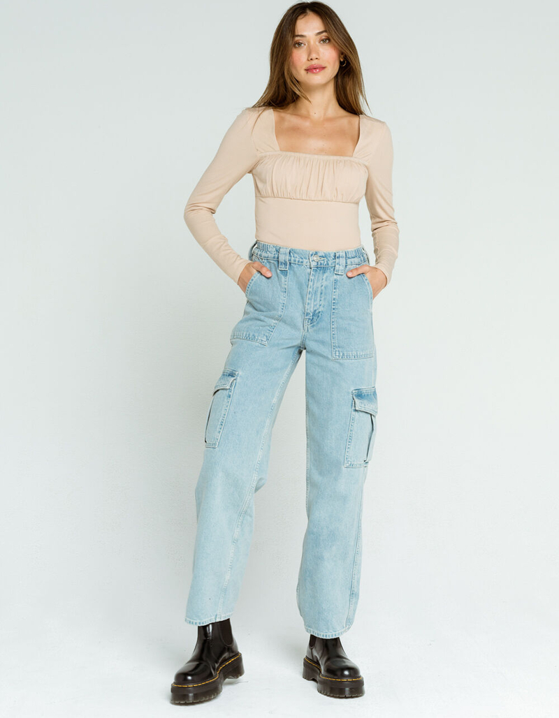 WEST OF MELROSE Hip To Be Square Ruched Womens Top image number 3