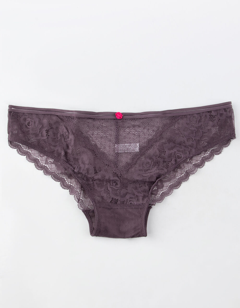 FULL TILT Flower Lace Purple Bikini Panties image number 0