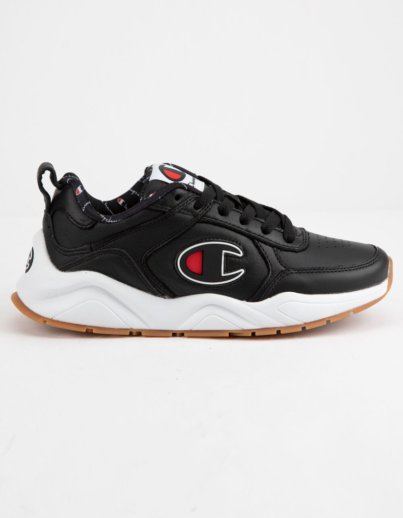 CHAMPION Life 93 Eighteen C Logo Black Leather Boys Shoes image number 0