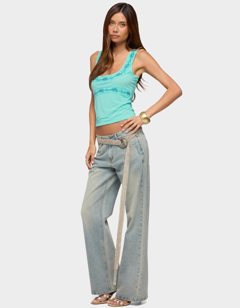 EDIKTED Isiadora Beaded Scoop Neck Tank Top image number 3
