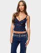 EDIKTED Pia Sequin Floral Backless Top image number 1
