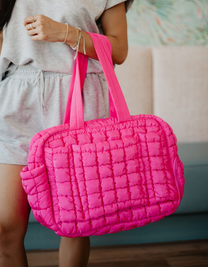 KATYDID Quilted Duffel Weekender Bag with Pass-Thru Slip image number 2