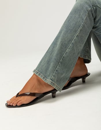BAMBOO Stacy Womens Jelly Kitten Heels Alternative Image