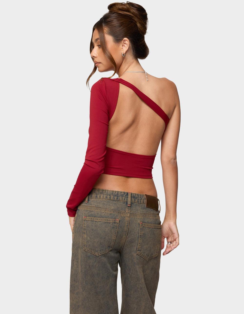 EDIKTED Mila Asymmetric Backless One Shoulder Top image number 2