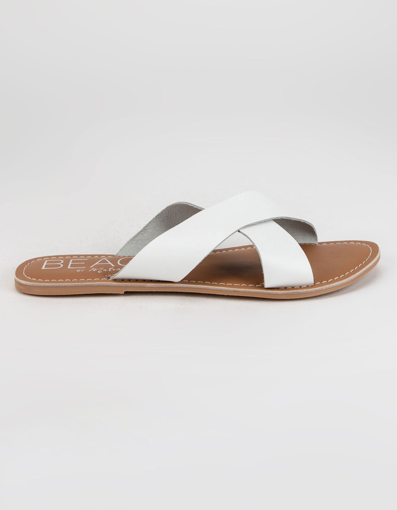 BEACH By Matisse Criss Cross Womens White Slide Sandals image number 2