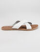 BEACH By Matisse Criss Cross Womens White Slide Sandals image number 3