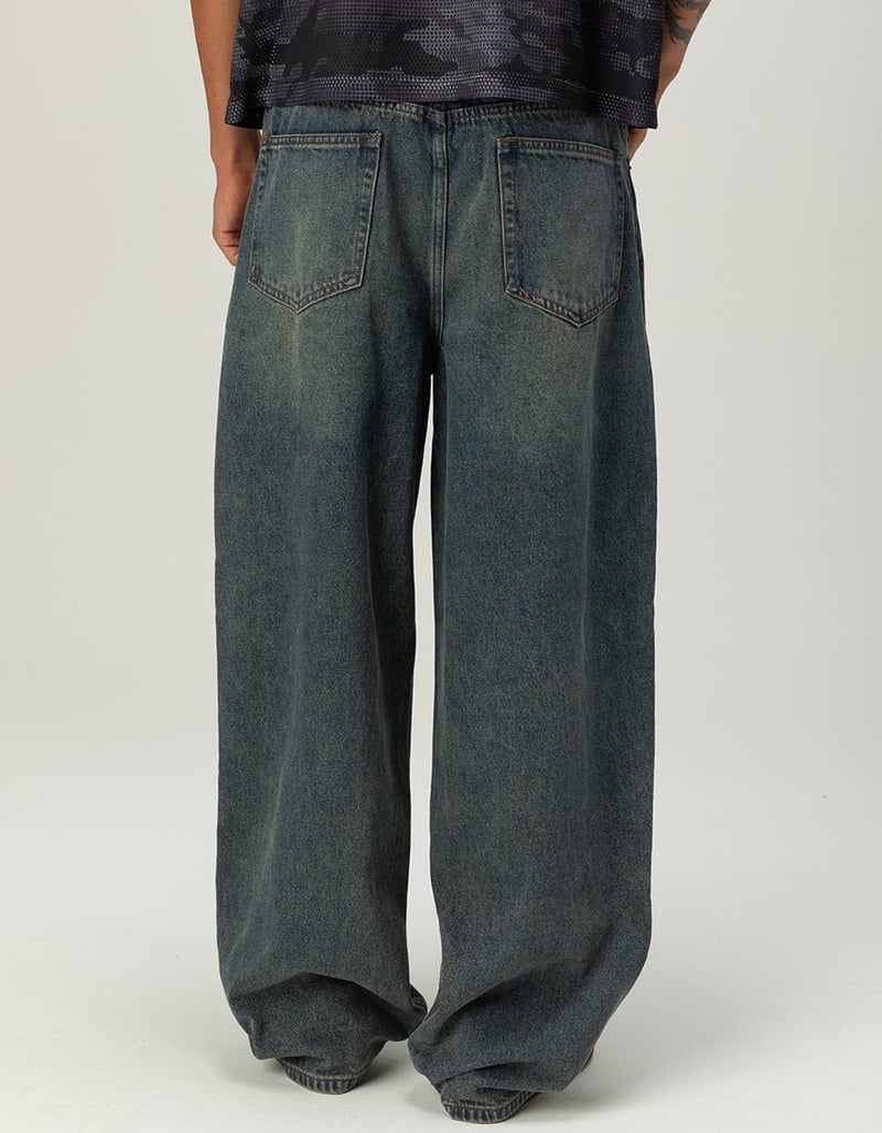 RSQ Mens Extra Baggy Patch Jeans image number 4