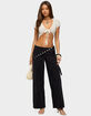 EDIKTED Button Foldover Low Rise Baggy Jeans image number 5