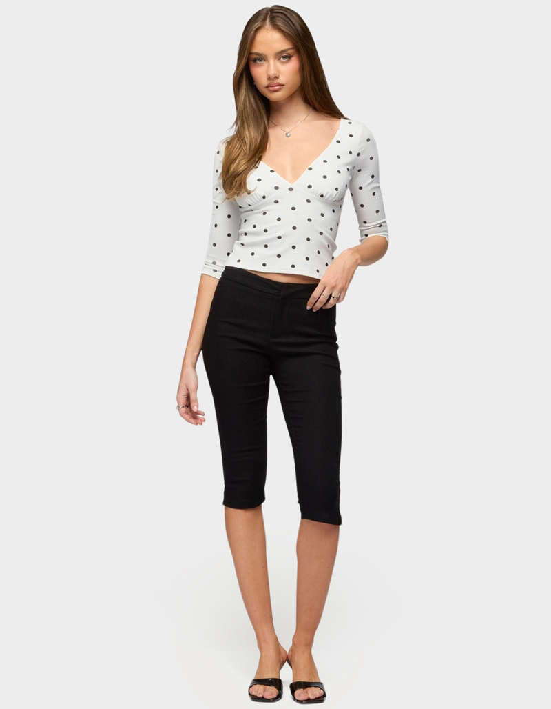 EDIKTED Katey V-Neck Polka Dot Top image number 3