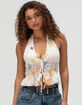 RSQ Womens Vacation Print Halter Top image number 1