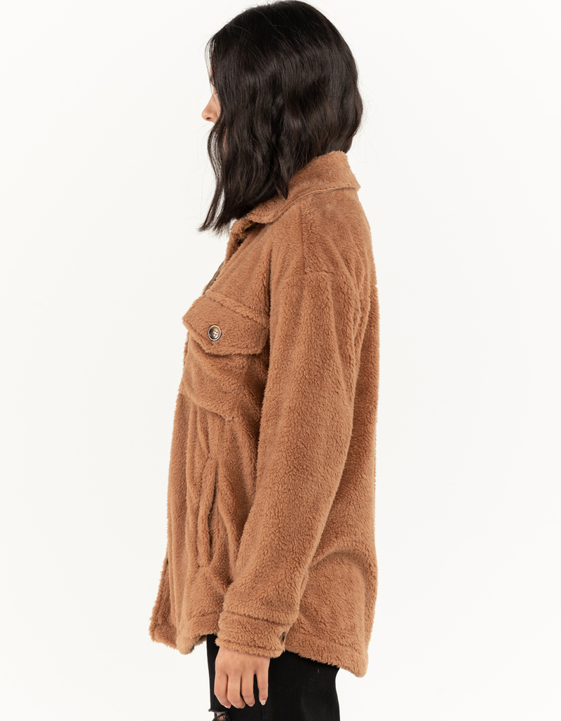 RSQ Womens Sherpa Solid Shacket image number 1