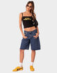 EDIKTED Oversized Low Rise Denim Womens Bermuda Jorts image number 2