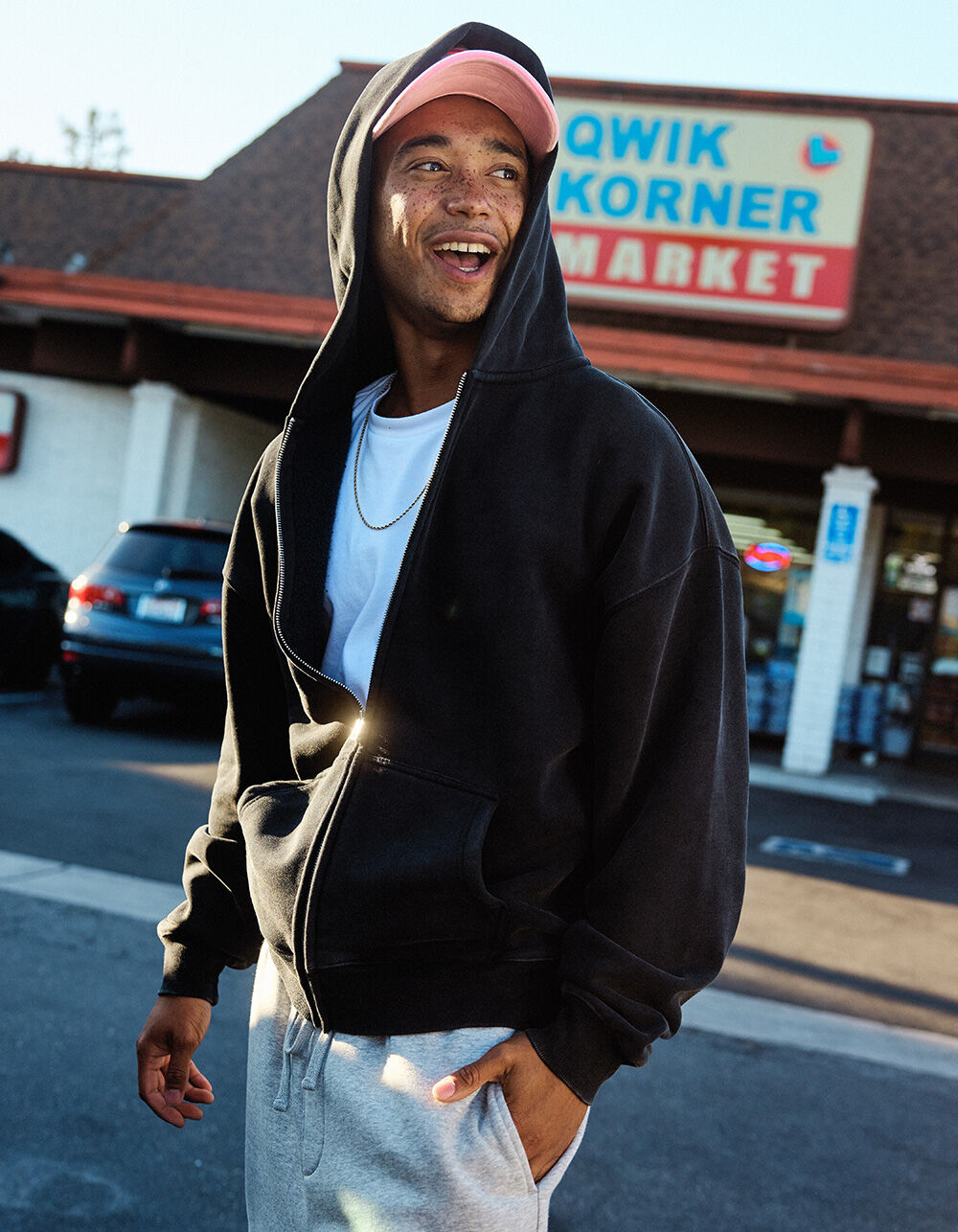 RSQ Mens Oversized Zip-Up Hoodie - BLACK | Tillys