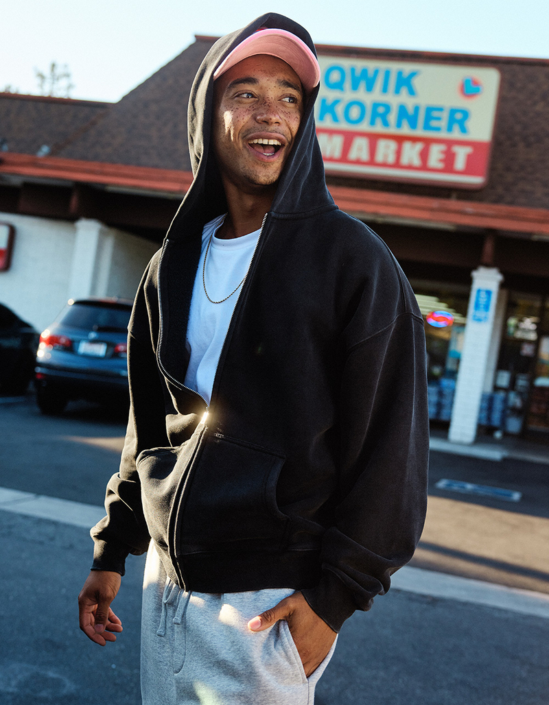 RSQ Mens Oversized Zip-Up Hoodie image number 2