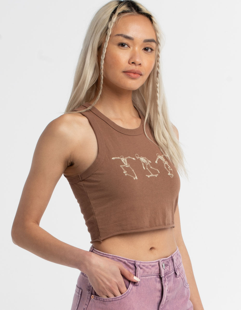 FULL TILT Skeleton Womens Crop Tank Top image number 1