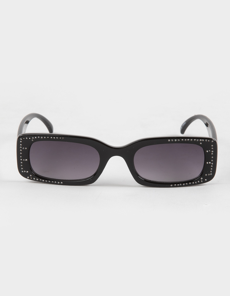 RSQ Rectangle Rhinestone Sunglasses image number 1