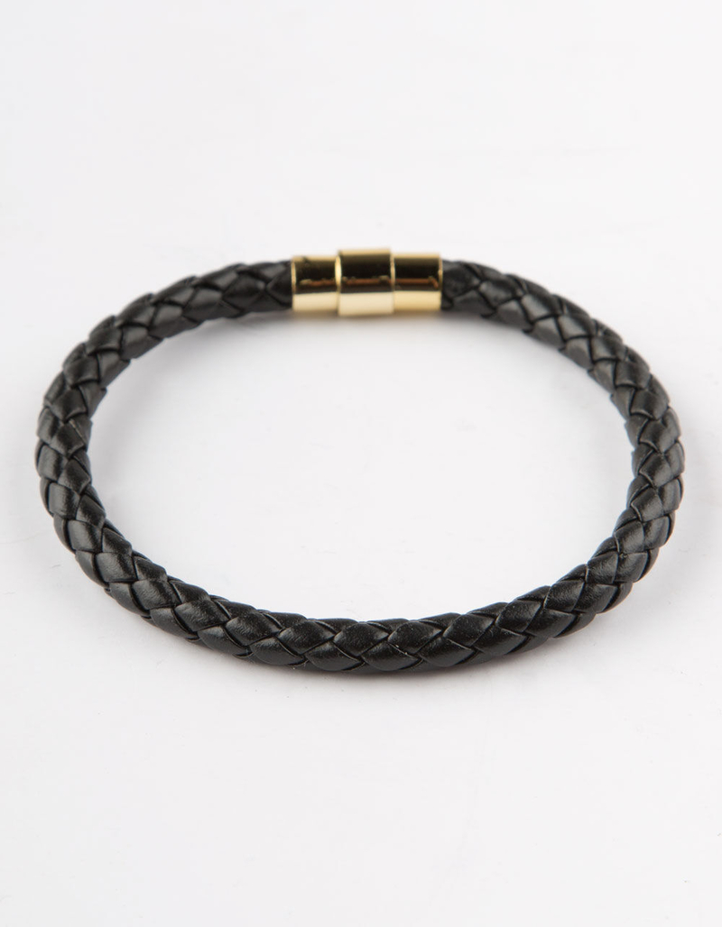 BLUE CROWN Single Braided Black & Gold Bracelet image number 0