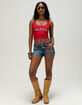 VON DUTCH Pinstripe Womens Low Rise Shorts image number 1