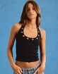 FULL TILT Grommet Womens Halter Top image number 1