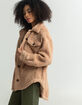 LOVE TREE Sherpa Womens Shacket image number 2