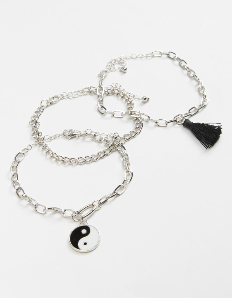 FULL TILT 3 Pack Chunky Chain Yin Yang Bracelet Set image number 0