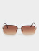 RSQ Camera Rimless Metal Rectangle Sunglasses image number 2
